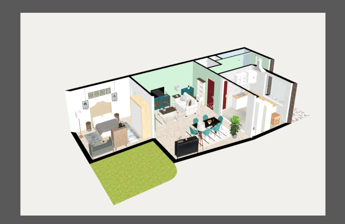 A cutaway view of a house done by AURA marketing